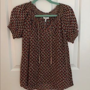 Joie elephant print short sleeve top
